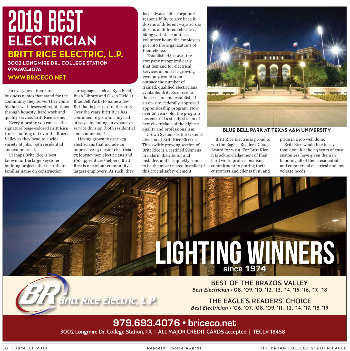 The Eagle Readers' Choice Award 2019